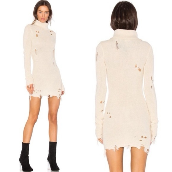 Revolve lovers + friends Keeney wool blend crochet knit distress Dress size xxs - Picture 1 of 15